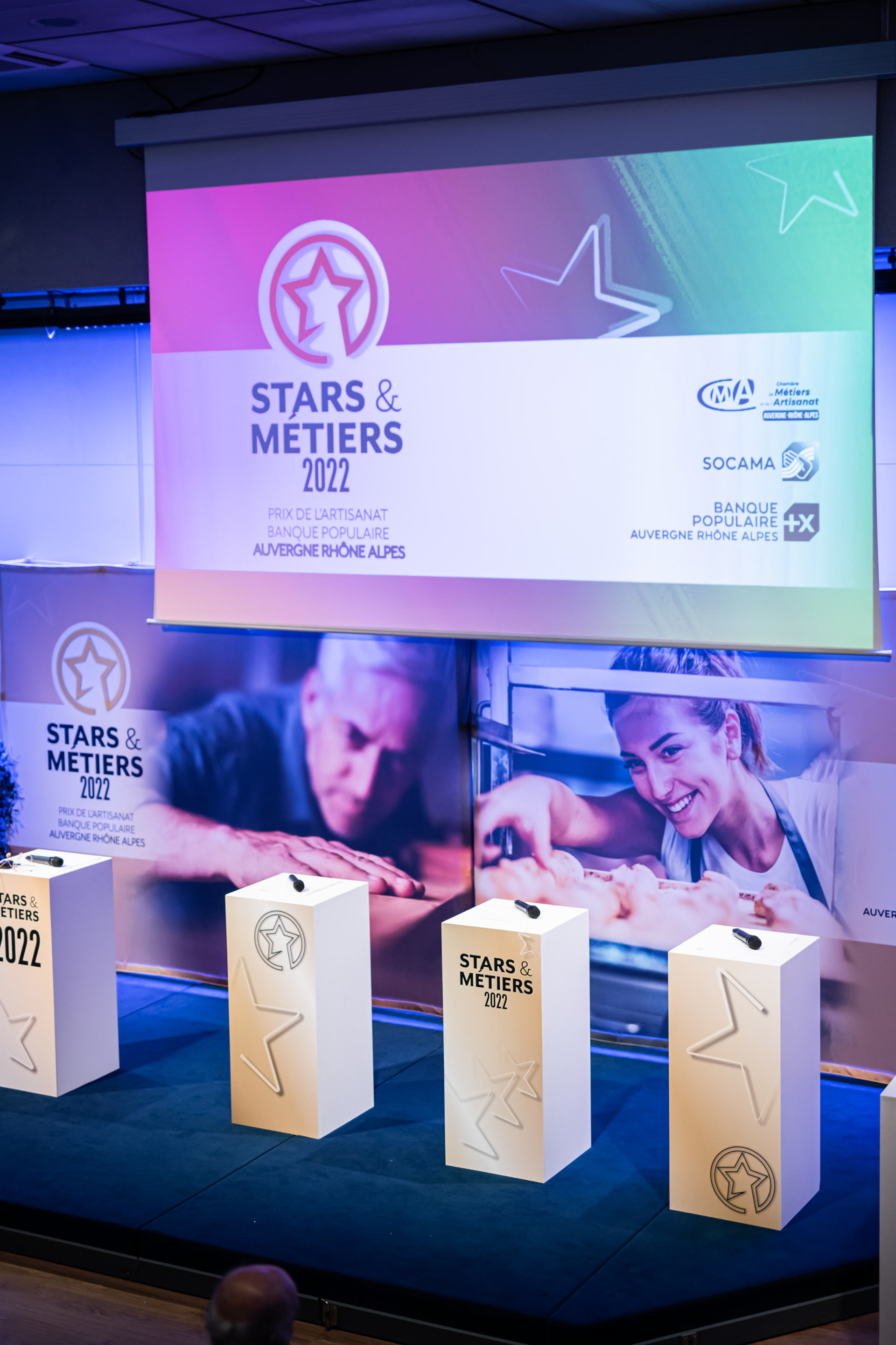 Stars & Métiers ceremony stage and podiums
