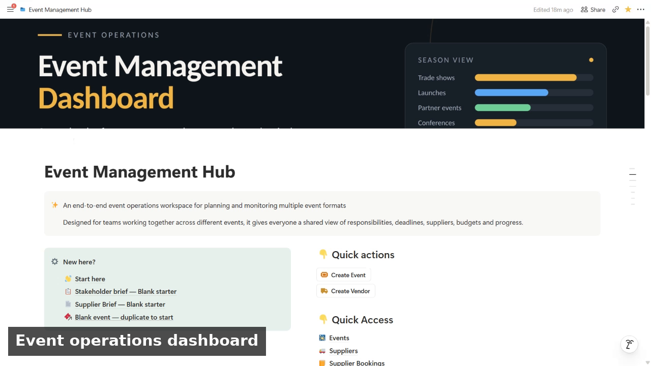 Event operations dashboard